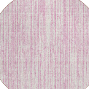 HomeRoots 5' Pink and Ivory Striped Area Rug – Durable, Machine-Washable Indoor/Outdoor Decor for Any Space 8' Round 585516