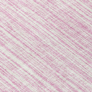HomeRoots 5' Pink and Ivory Striped Area Rug – Durable, Machine-Washable Indoor/Outdoor Decor for Any Space 8' Round 585516