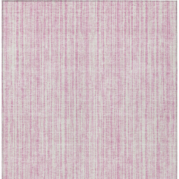 HomeRoots 5' Pink and Ivory Striped Area Rug – Durable, Machine-Washable Indoor/Outdoor Decor for Any Space 8' X 10' 585517