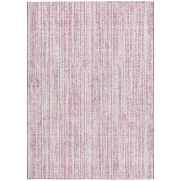 HomeRoots 9' Pink and Ivory Striped Washable Area Rug - Durable, Stylish, Perfect for Indoor and Outdoor Spaces 9' X 12' 585518