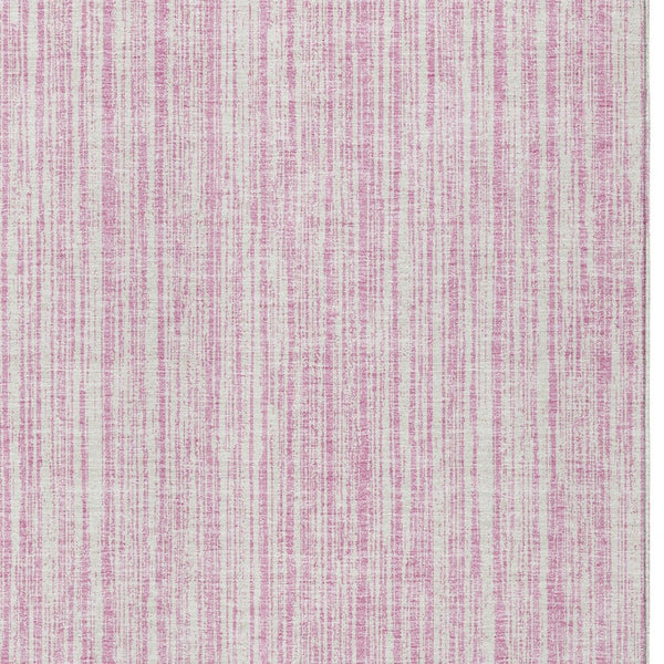 HomeRoots 5' Pink and Ivory Striped Area Rug – Durable, Machine-Washable Indoor/Outdoor Decor for Any Space 10' X 14' 585519