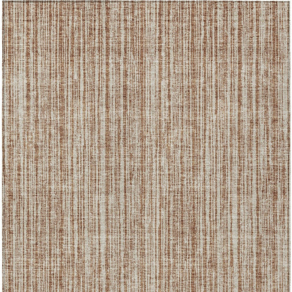 HomeRoots 5' Bright Orange and Beige Striped Indoor-Outdoor Area Rug – Durable, Washable, and Stylish! 5' X 8' 585521