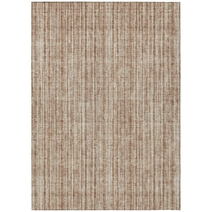 HomeRoots 5' Bright Orange and Beige Striped Indoor-Outdoor Area Rug – Durable, Washable, and Stylish! 5' X 8' 585521
