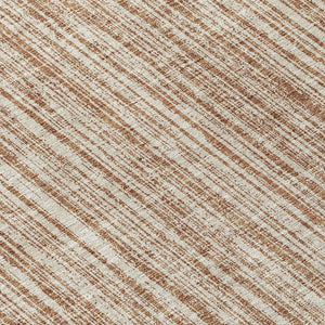 HomeRoots 5' Bright Orange and Beige Striped Indoor-Outdoor Area Rug – Durable, Washable, and Stylish! 8' Round 585522