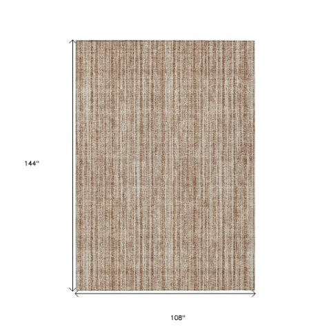 Homeroots 3' Black And Ivory Striped Washable Area Rug – Stylish Indoor Outdoor Decor For Any Space 9' X 12' Polyester 585524