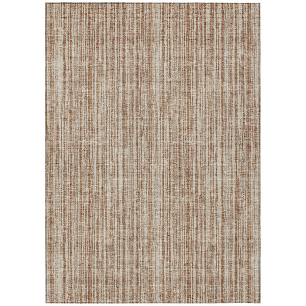 HomeRoots 9' Striped Area Rug - Durable Orange and Beige Design for Indoor & Outdoor Use, Easy Care & Stylish 9' X 12' 585524
