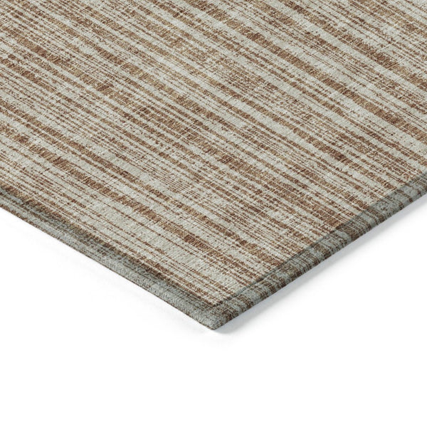 HomeRoots 5' Bright Orange and Beige Striped Indoor-Outdoor Area Rug – Durable, Washable, and Stylish! 10' X 14' 585525