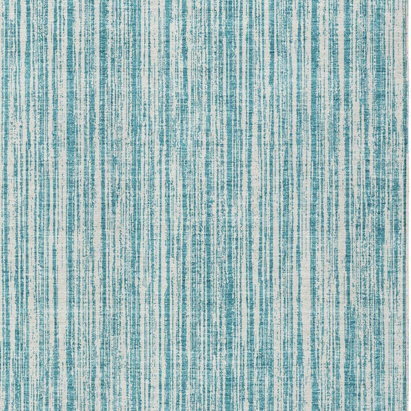 HomeRoots 5' Stylish Teal Blue and Ivory Striped Washable Rug for Indoor and Outdoor Spaces, Durable Design 8' X 10' 585529