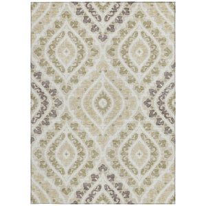 Homeroots 3' Beige Taupe Floral Washable Area Rug - Stylish Indoor Outdoor Design For Versatile Spaces 3' X 5' Polyester 585544