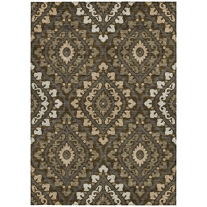 Homeroots 3' Beige Taupe Floral Washable Area Rug - Stylish Indoor Outdoor Design For Versatile Spaces 9' X 12' Polyester 585554