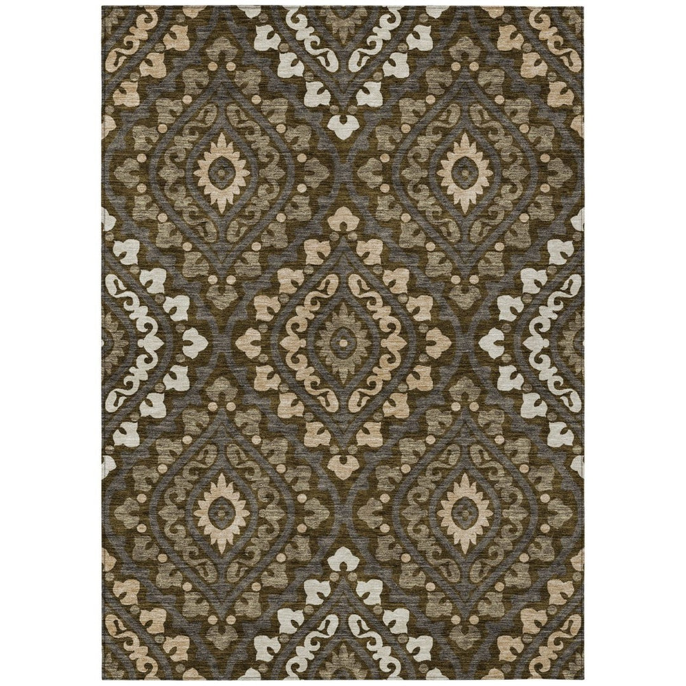 HomeRoots 9' Elegant Floral Area Rug - Washable, Durable Indoor/Outdoor Design for Versatile Home Décor 9' X 12' 585554
