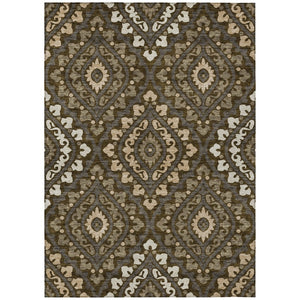 HomeRoots 5' Durable Floral Area Rug in Brown, Taupe, and Gray – Perfect for Indoor and Outdoor Spaces! 10' X 14' 585555