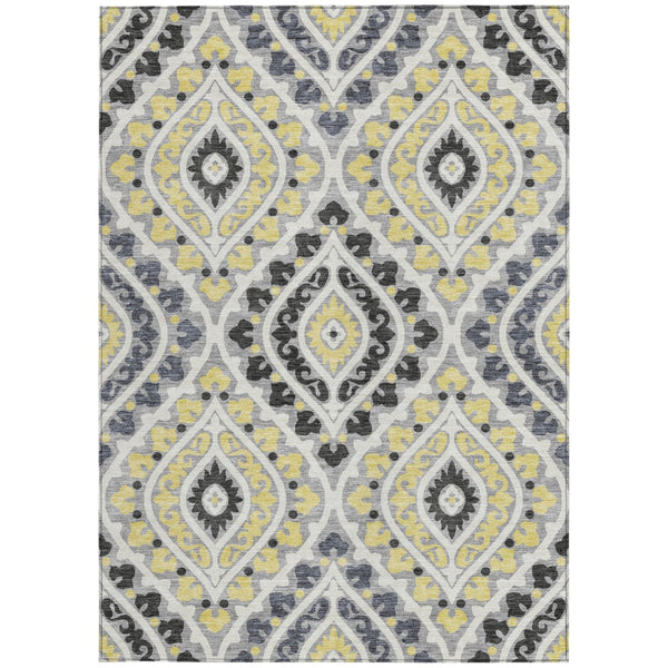 Homeroots 3' Beige Taupe Floral Washable Area Rug - Stylish Indoor Outdoor Design For Versatile Spaces 3' X 5' Polyester 585562