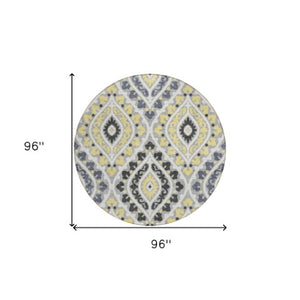 Homeroots 3' Beige Taupe Floral Washable Area Rug - Stylish Indoor Outdoor Design For Versatile Spaces 8' Round Polyester 585564