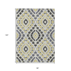 Homeroots 3' Beige Taupe Floral Washable Area Rug - Stylish Indoor Outdoor Design For Versatile Spaces 8' X 10' Polyester 585565