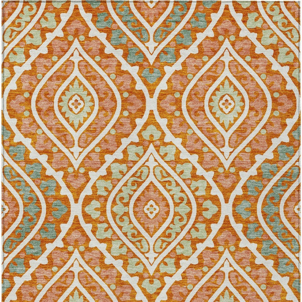 Homeroots 3' Beige Taupe Floral Washable Area Rug - Stylish Indoor Outdoor Design For Versatile Spaces 5' X 8' Polyester 585575