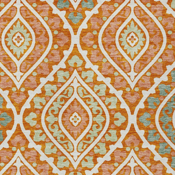 Homeroots 3' Beige Taupe Floral Washable Area Rug - Stylish Indoor Outdoor Design For Versatile Spaces 5' X 8' Polyester 585575