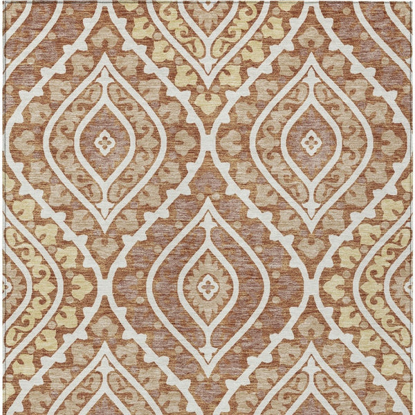 Homeroots 3' Beige Taupe Floral Washable Area Rug - Stylish Indoor Outdoor Design For Versatile Spaces 3' X 5' Polyester 585580