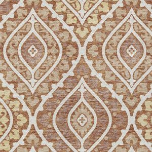 Homeroots 3' Beige Taupe Floral Washable Area Rug - Stylish Indoor Outdoor Design For Versatile Spaces 3' X 5' Polyester 585580