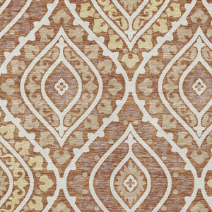 Homeroots 3' Beige Taupe Floral Washable Area Rug - Stylish Indoor Outdoor Design For Versatile Spaces 5' X 8' Polyester 585581