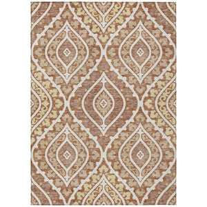 Homeroots 3' Beige Taupe Floral Washable Area Rug - Stylish Indoor Outdoor Design For Versatile Spaces 9' X 12' Polyester 585584