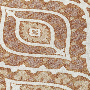 Homeroots 3' Beige Taupe Floral Washable Area Rug - Stylish Indoor Outdoor Design For Versatile Spaces 9' X 12' Polyester 585584