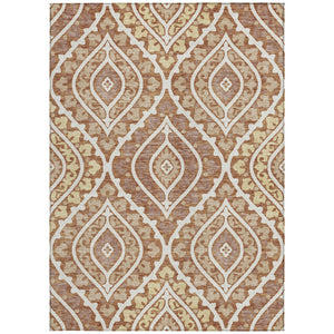 Homeroots 3' Beige Taupe Floral Washable Area Rug - Stylish Indoor Outdoor Design For Versatile Spaces 10' X 14' Polyester 585585