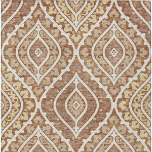 Homeroots 3' Beige Taupe Floral Washable Area Rug - Stylish Indoor Outdoor Design For Versatile Spaces 10' X 14' Polyester 585585