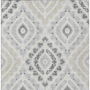 Homeroots 3' Beige Taupe Floral Washable Area Rug - Stylish Indoor Outdoor Design For Versatile Spaces 3' X 5' Polyester 585586