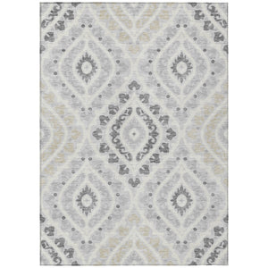 Homeroots 3' Beige Taupe Floral Washable Area Rug - Stylish Indoor Outdoor Design For Versatile Spaces 3' X 5' Polyester 585586