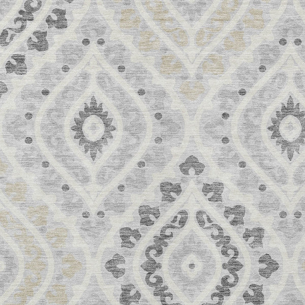 Homeroots 3' Beige Taupe Floral Washable Area Rug - Stylish Indoor Outdoor Design For Versatile Spaces 3' X 5' Polyester 585586