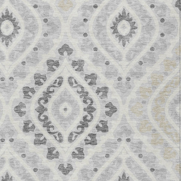 Homeroots 3' Beige Taupe Floral Washable Area Rug - Stylish Indoor Outdoor Design For Versatile Spaces 5' X 8' Polyester 585587