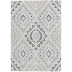 Homeroots 3' Beige Taupe Floral Washable Area Rug - Stylish Indoor Outdoor Design For Versatile Spaces 9' X 12' Polyester 585590