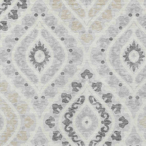 Homeroots 3' Beige Taupe Floral Washable Area Rug - Stylish Indoor Outdoor Design For Versatile Spaces 10' X 14' Polyester 585591