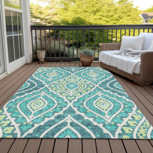Homeroots 3' Beige Taupe Floral Washable Area Rug - Stylish Indoor Outdoor Design For Versatile Spaces 5' X 8' Polyester 585593