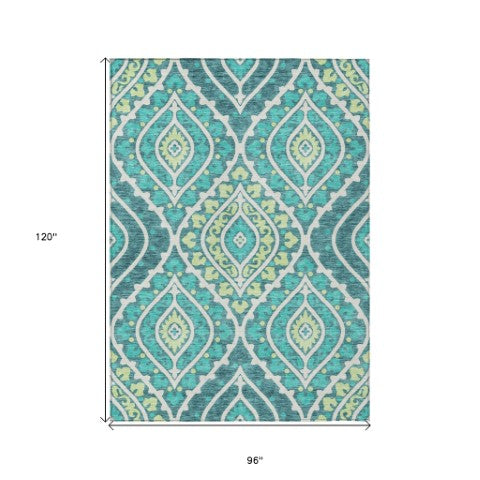 Homeroots 3' Beige Taupe Floral Washable Area Rug - Stylish Indoor Outdoor Design For Versatile Spaces 8' X 10' Polyester 585595