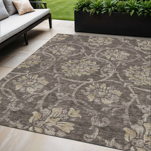 HomeRoots 5' Timeless Floral Washable Area Rug for Indoor & Outdoor Use - Durable, Stain-Resistant, Versatile Design 5' X 8' 585617