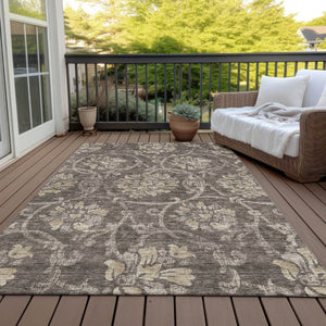 HomeRoots 5' Timeless Floral Washable Area Rug for Indoor & Outdoor Use - Durable, Stain-Resistant, Versatile Design 5' X 8' 585617