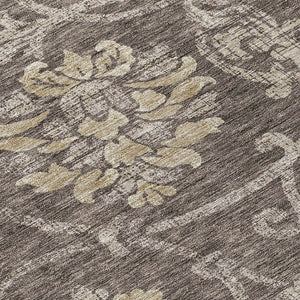 HomeRoots 5' Timeless Floral Washable Area Rug for Indoor & Outdoor Use - Durable, Stain-Resistant, Versatile Design 8' Round 585618