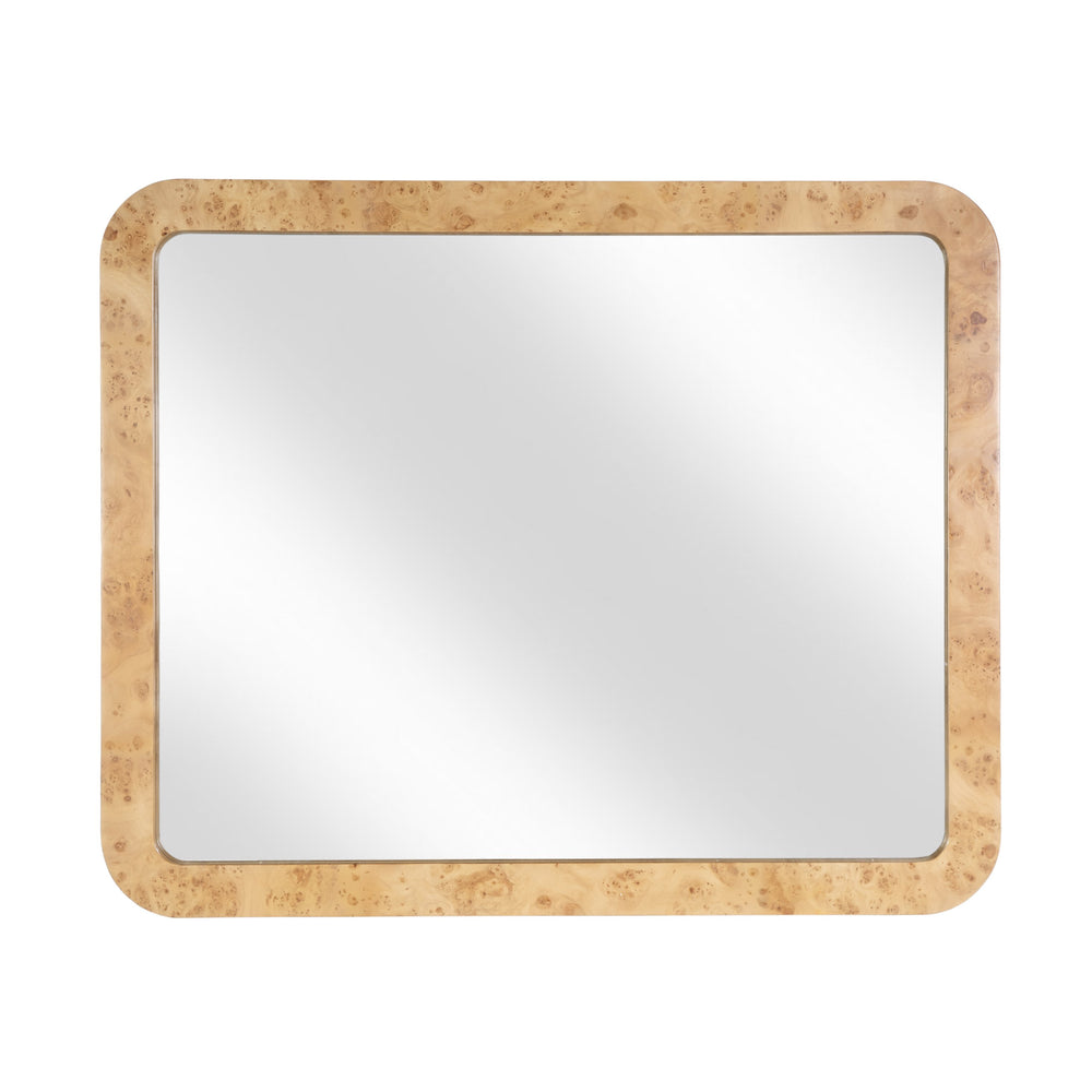 Butler Specialty Butler Cora Rectangular Mappa Burl Wall Mirror – Elegant Tan Accent For Home & Commercial Spaces Tan Mixed Wood,Mdf,Mirrored Glass,Mappa Burl Veneer 5856444-butler