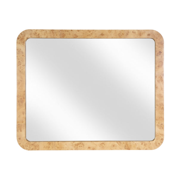 Butler Specialty Butler Cora Rectangular Mappa Burl Wall Mirror – Elegant Tan Accent For Home & Commercial Spaces Tan Mixed Wood,Mdf,Mirrored Glass,Mappa Burl Veneer 5856444-butler