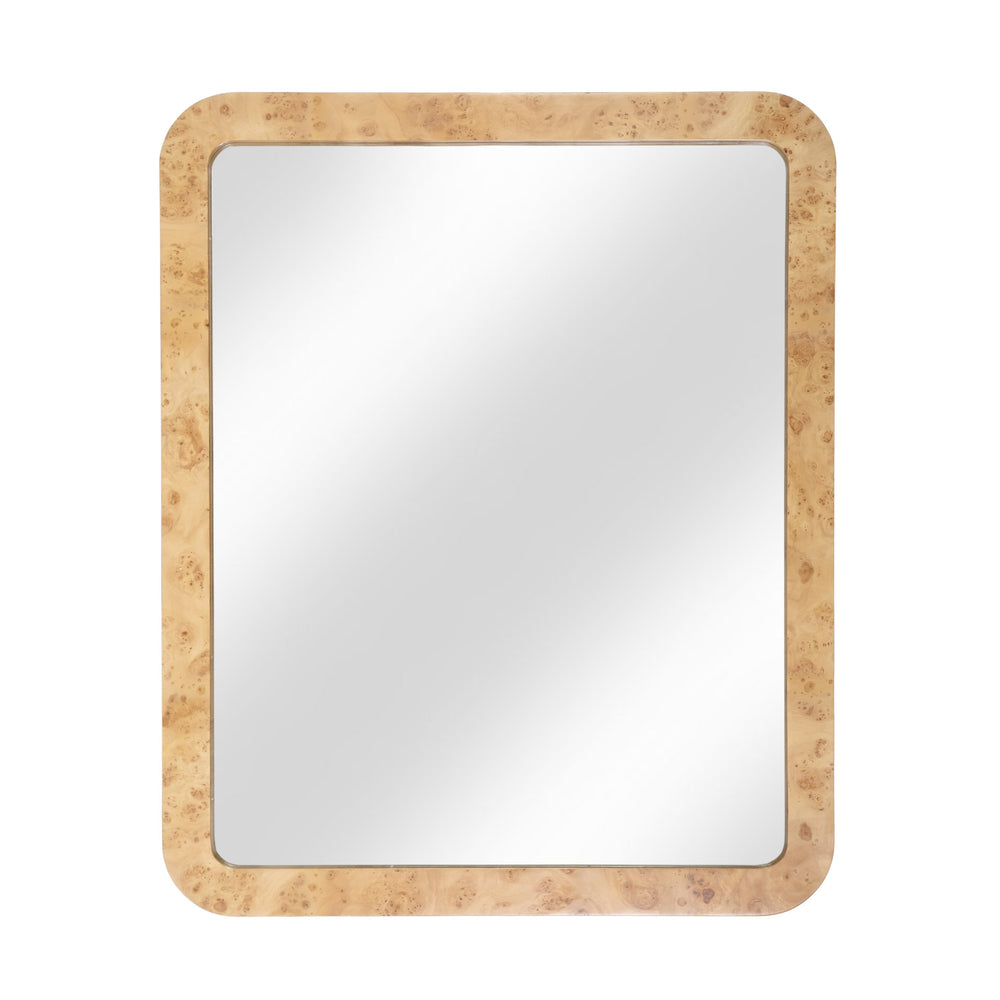 Butler Specialty Butler Cora Rectangular Mappa Burl Wall Mirror – Elegant Tan Accent For Home & Commercial Spaces Tan Mixed Wood,Mdf,Mirrored Glass,Mappa Burl Veneer 5856444-butler