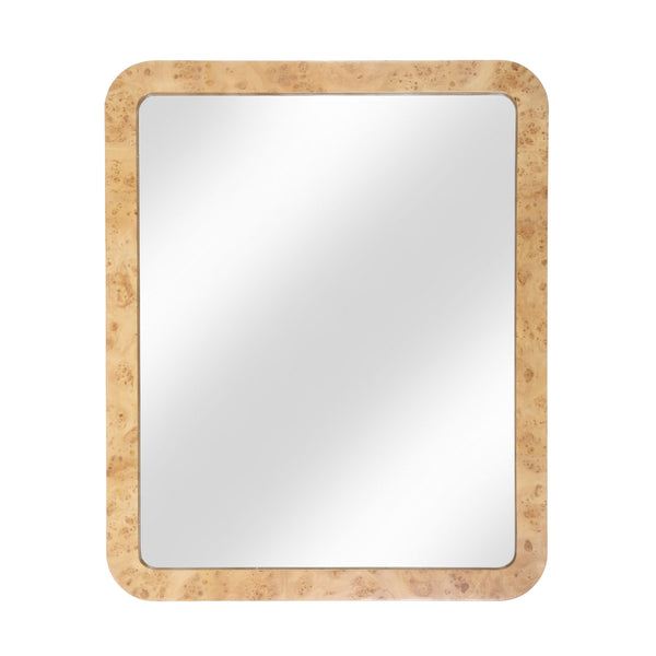 Butler Specialty Butler Cora Rectangular Mappa Burl Wall Mirror – Elegant Tan Accent For Home & Commercial Spaces Tan Mixed Wood,Mdf,Mirrored Glass,Mappa Burl Veneer 5856444-butler