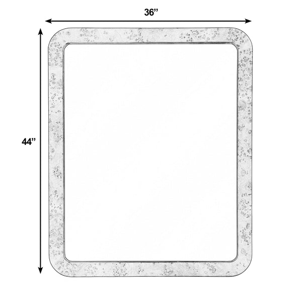Butler Specialty Butler Cora Rectangular Mappa Burl Wall Mirror – Elegant Tan Accent For Home & Commercial Spaces Tan Mixed Wood,Mdf,Mirrored Glass,Mappa Burl Veneer 5856444-butler