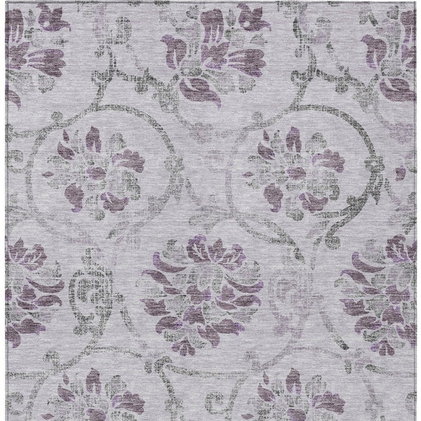 HomeRoots 5' Elegant Lavender Floral Area Rug – Durable, Washable Design for Indoor & Outdoor Spaces 5' X 8' 585647