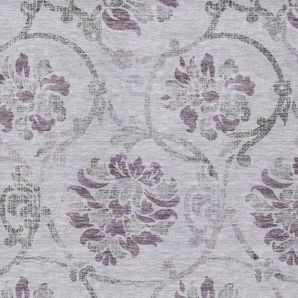 HomeRoots 5' Elegant Lavender Floral Area Rug – Durable, Washable Design for Indoor & Outdoor Spaces 5' X 8' 585647