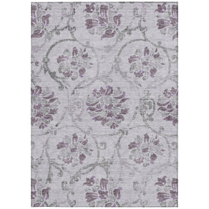 HomeRoots 5' Elegant Lavender Floral Area Rug – Durable, Washable Design for Indoor & Outdoor Spaces 8' X 10' 585649