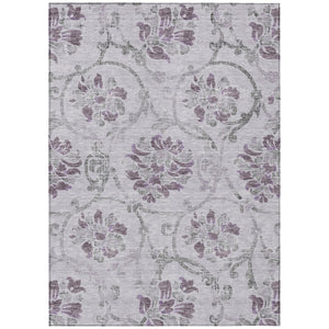 HomeRoots 5' Elegant Lavender Floral Area Rug – Durable, Washable Design for Indoor & Outdoor Spaces 8' X 10' 585649