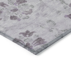 HomeRoots 5' Elegant Lavender Floral Area Rug – Durable, Washable Design for Indoor & Outdoor Spaces 8' X 10' 585649