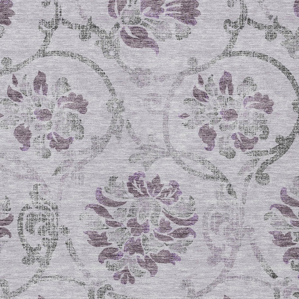 HomeRoots 5' Elegant Lavender Floral Area Rug – Durable, Washable Design for Indoor & Outdoor Spaces 10' X 14' 585651